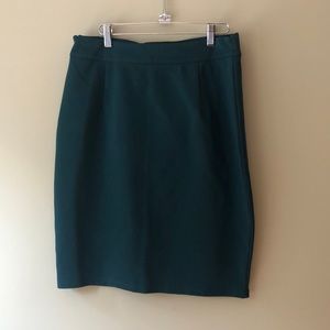 Main Street Exchange blue green knee length pencil skirt medium